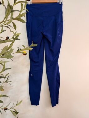lululemon Fast & Free High-Rise Tight 28" 5-Pocket Royal Blue Size 8 Reflective